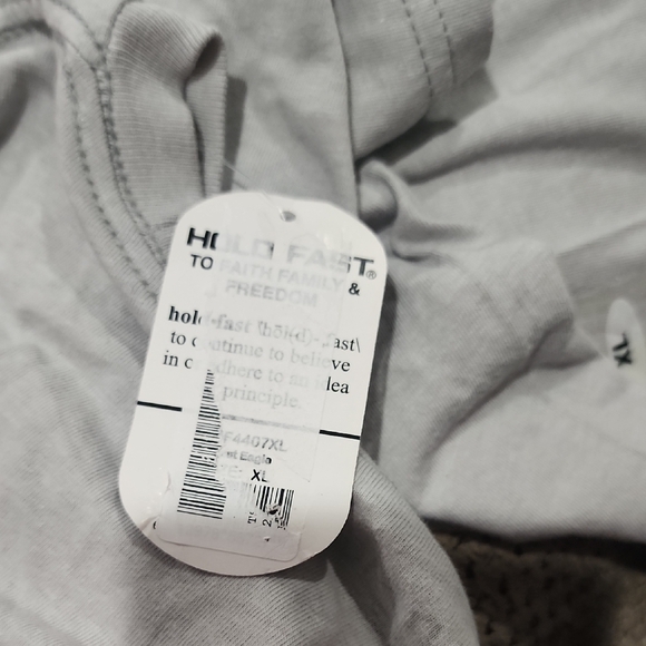 Light Gray Oversized Short Sleeve Tee with Black Crew Neck and Red Graphic - Picture 10 of 10